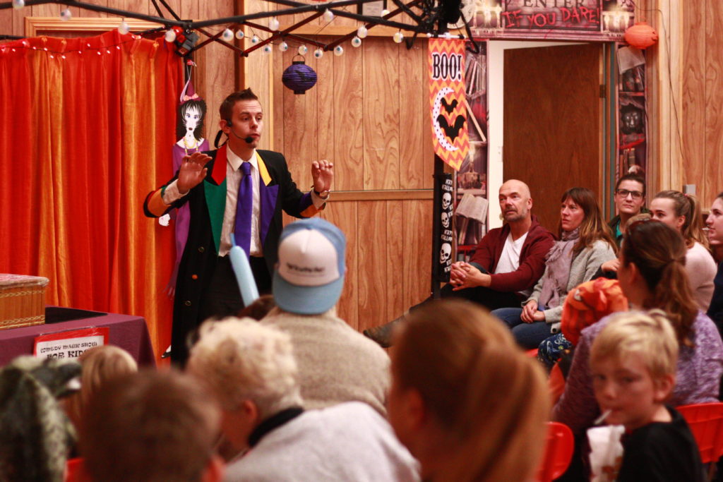 <p>Performer Randy the Magicman captivates the audience during Consecon’s Haunting in the Hamlet.</p>
