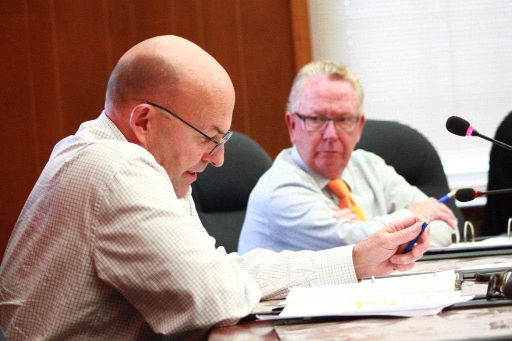 <p>Councillor Steve Ferguson reads a support resolution during last week’s committee-of-the-whole meeting.</p>
