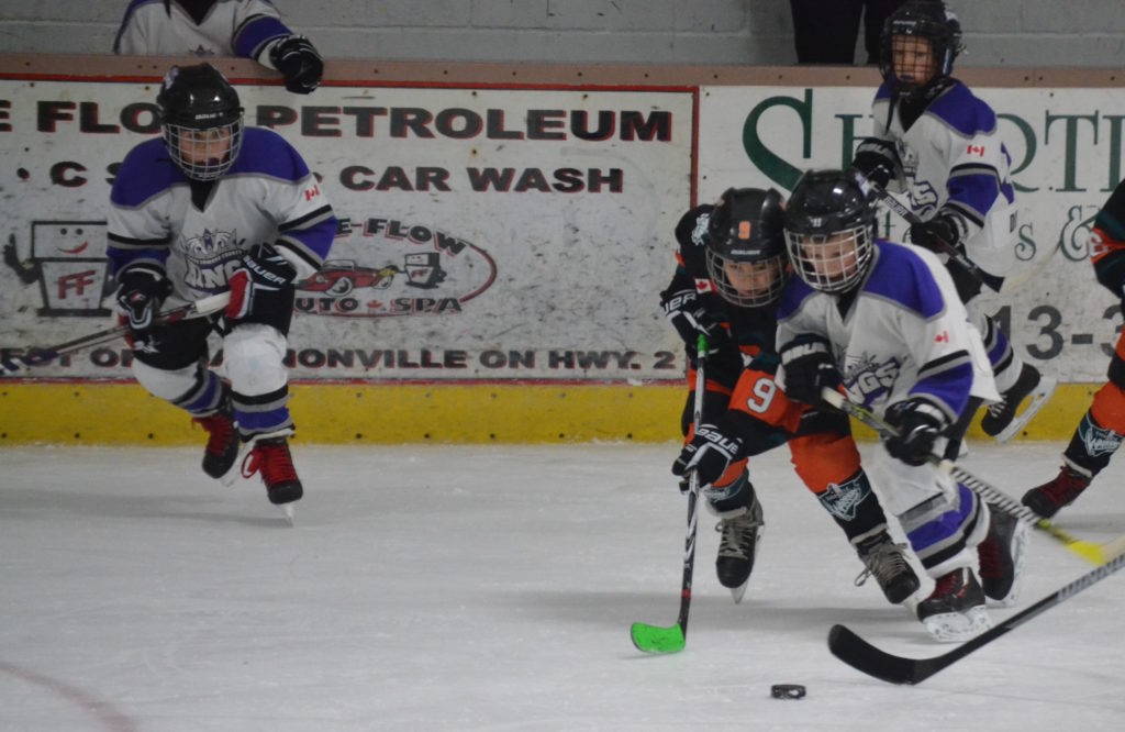 <p>SCARY SCENE- A Prince Edward County King competes at the Deseronto Arena in this Gazette File Photo. A Local League Bantam King player Parker Philip (not pictured) suffered cardiac arrest at the Arena on Saturday morning and was revived by an Automatic External Defibrillator. (Jason Parks/Gazette Staff)</p>
