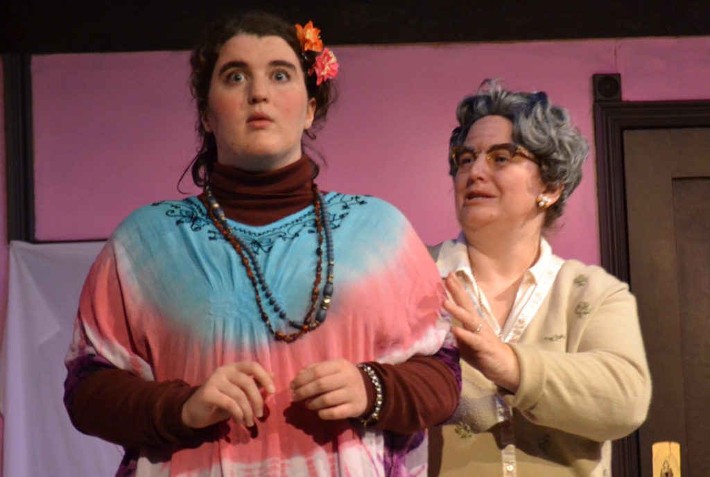 <p>Frightening moments – Susan (Elizabeth Mulridge), right, has a disturbed look on her face as Mrs. Mackey (Jennifer Sills) approaches her during a scene in Prince Edward Community Theatre’s ongoing production of Veronica’s Room at Mt. Tabor Playhouse. (Jason Parks/Gazette staff)</p>
