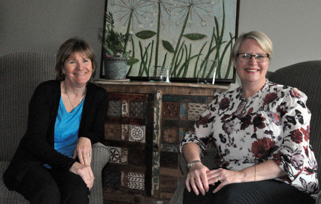 <p>At home at hospice – Hospice Prince Edward residential manager Deb MacDonald, left, and fundraising co-ordinator Gillian Chapman started working with the organization this month. (Adam Bramburger/Gazette staff)</p>
