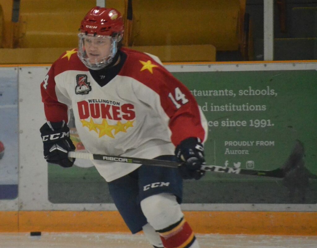 <p>Wellington Dukes forward Ben Evans. (Jason Parks/Gazette Staff)</p>
