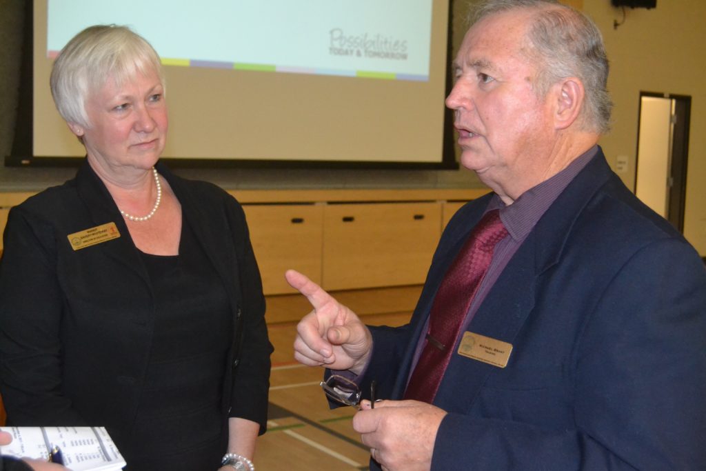 <p>CHANGES COMING- Director of Education Mandy Savery-Whiteway listens to Tyendinaga Mowhawk trustee Mike Brant at a recent HPEDSB meeting. Savery-Whiteway announced she would be leaving her post at the end of August. (Jason Parks/Gazette Staff)</p>
