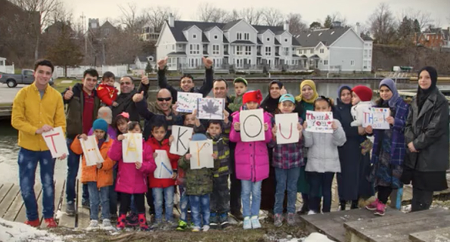 <p>Building community – Prince Edward County welcomed the Al Jasem family in 2015 and the PEC Syria group has worked to resettle three additional, related families in the area. The new documentary SponsorLand focuses on the first year with the county’s first refugee family and its sponsors. (SponsorLand screen capture)</p>

