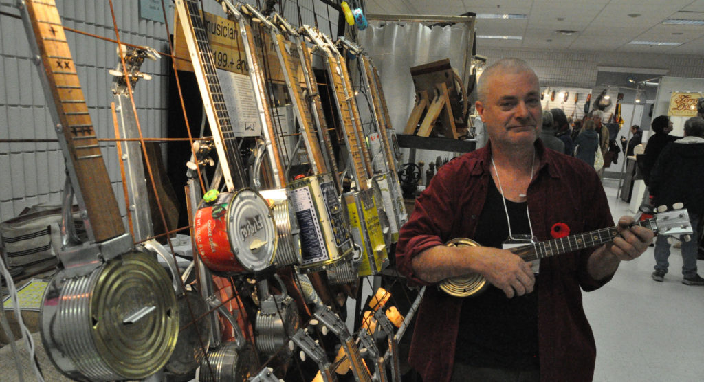 <p>Sweet sound – Amherst Island luthier Ross Stuart handcrafts playable artistic ukeleles. (Adam Bramburger/Gazette staff)</p>
