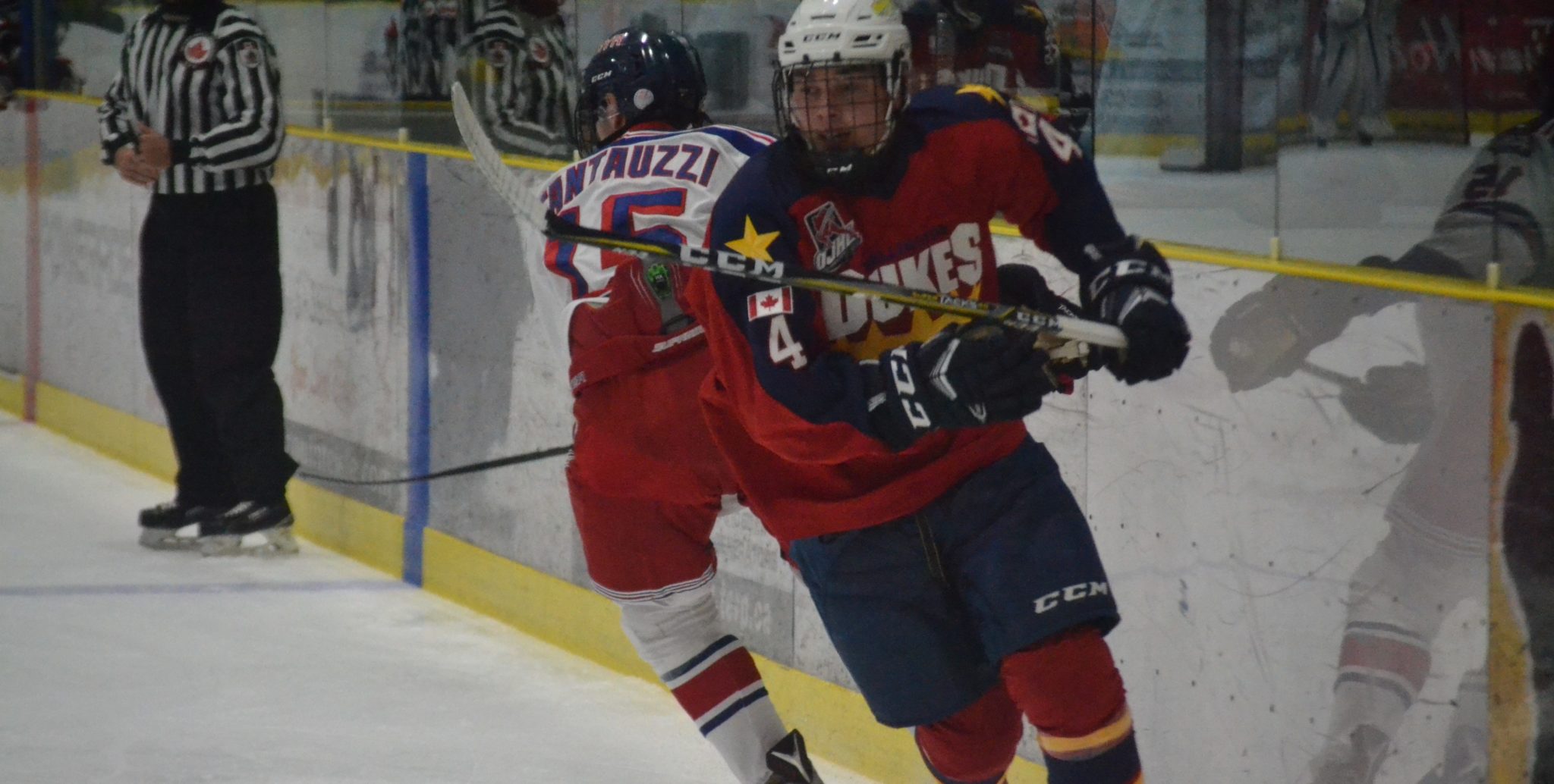 <p>GETTING A SHOT- Wellington Duke forward Eric Uba has committed to the Flint Firebirds of the Ontario Hockey League and will be suiting up for the Major Junior club over the next three games. (Jason Parks/Gazette Staff)</p>
