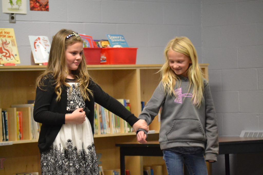 <p>HEAD TO BED-  (From Left) Julia Smith starred as MIserella alongside Piper Renaud who played the part of Plane Jane in Kente School’s production of Sleeping Ugly. (Jason Parks/Gazette Staff)</p>

