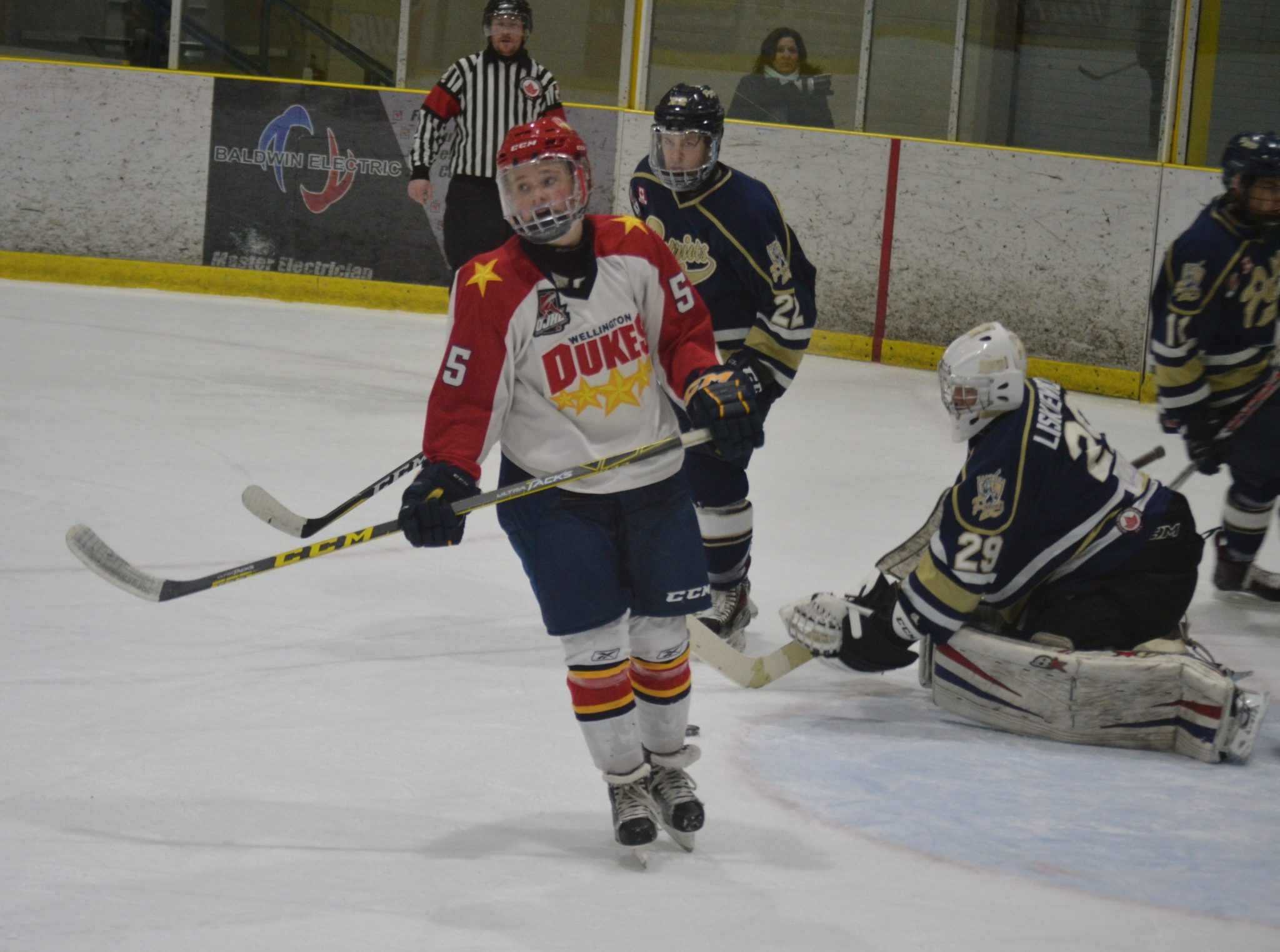 <p>IN SHORT SUPPLY- Due to injuries and players being away from the team, Wellington was forced to call up a number of reserves in mid 2018 including then 15-year-old Ethan Cardwell of the Clarington Toros Minor Midget program. (Jason Parks/Picton Gazette)</p>
