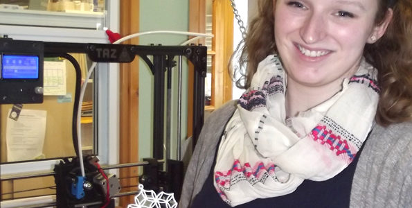 <p>Creation station – Julie Lane, the County Library’s  technology resource centre co-ordinator  stands in front of the Picton branch’s 3D printer with some examples of what the printer can create.  The library holds regular technology workshops.(Terry McNamee/For The Gazette)</p>
