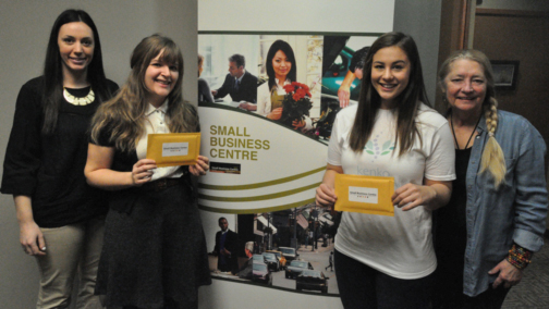 <p>Successful start-ups  &#8211; From left, Marissa Burley, the EODP co-ordinator with PELA CFDC, entrepreneurs Tess Girard and Mariko Reilly, and Small Business Centre consultant Sandy Abbott  mark the entrepreneurs’ successful completion of the Starter Plus program.  Girard is expanding her Fifth Town Films business with an equipment rental program, while Reilly is starting an osteopathy practice in Wellington. (Adam Bramburger/Gazette staff)</p>
