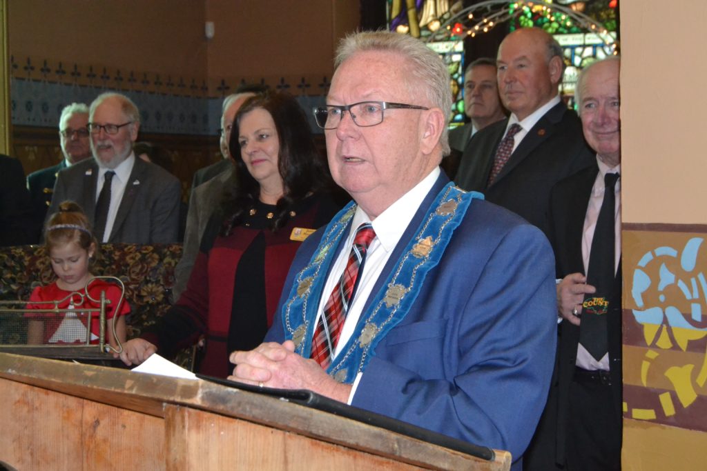 <p>A TIME FOR EVERYTHING- It was an eventful 2017 that Prince Edward County Mayor Robert Quaiff, joined by members of County Council, discussed at the annual New Year’s Levee at Macaulay Museum on Sunday afternoon. (Jason Parks/Gazette Staff)</p>
