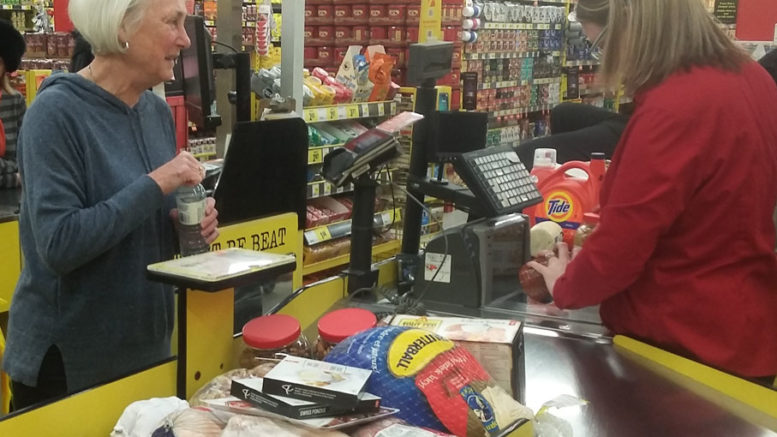 <p> Moira Coull, left, of Cherry Valley, was the big winner of the Wellington District Lions Club’s recent Shopping Spree Campaign raffle. She won a $700 four-minute shopping spree at Andrew and Emily’s NoFrills in Picton. Wellington’s Joe Kunert took second place, which was also a shopping spree, while Judy Kent earned a $200 gift card for third place.. The Lions raised more than $1700 from the draw. All proceeds will go back into community projects.  The club is thankful for NoFrill’s support of the campaign. (Submitted photo)</p>

