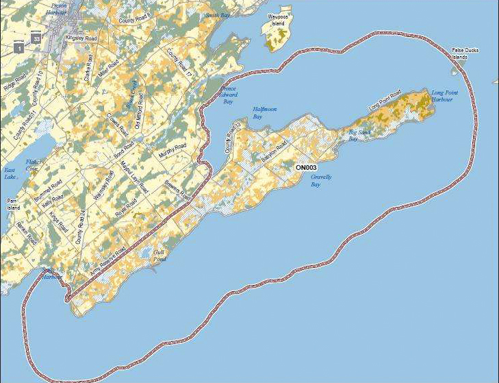 <p>The encircled area denotes the boundary of the south shore Important Bird Area. (Submitted photo)</p>
