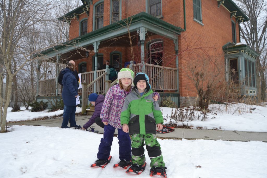 <p>WINTERFEST FUN-Maea and Matai Andrews of Toronto tried snowshoeing at Winterfest hosted by The Friends of Sandbanks at Maple Rest Heritage House on Monday afternoon. (Jason Parks/ Gazette Staff)</p>
