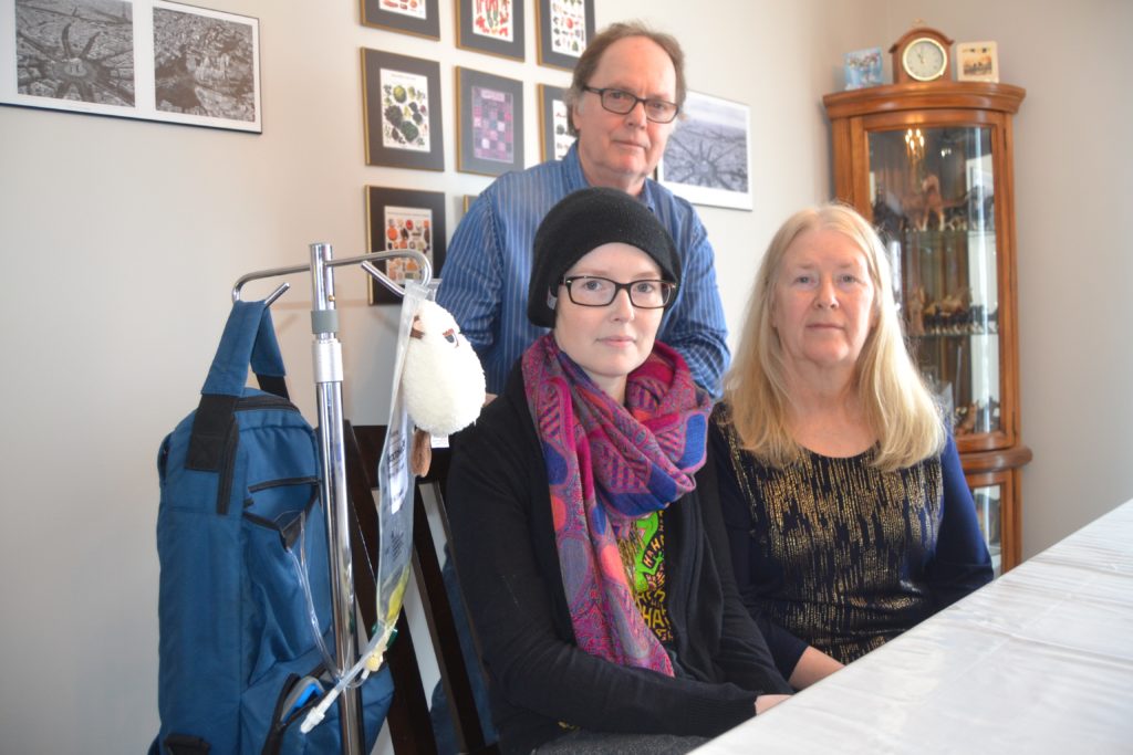 <p>ANXIOUS TIMES- Andrea Taylor and her parents Keith and Valerie last month at their home outside of Picton.(Jason Parks/Gazette Staff)</p>
