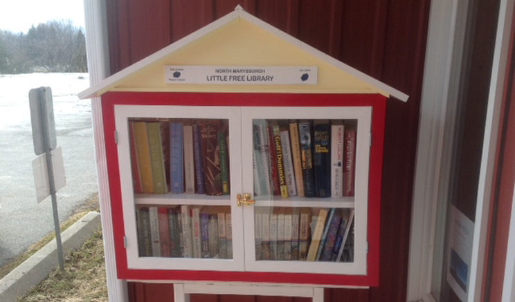 <p>The North Marysburgh recreation committee has arranged for the installation of a Little Free Library at the ward’s community hall on County Rd. 8.  The libraries  have spread across Canada and the United States with more than 50,000 collections. Patrons are encouraged to :take a book and leave a book for others. Resident Petra Boehringer suggested the idea to the committee as a great service for local residents and tourists. Terry Haight constructed the library, which is now well stocked and in full use. (Submitted photo)</p>
