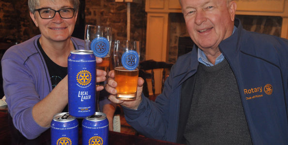 <p>Lager launch – Rotary Club of Picton president-elect Brenda Hellyer and past-president Rick Jones enjoy a pint of the new Rotary Local Lager at The Waring House Monday afternoon. (Adam Bramburger/Gazette staff)</p>
