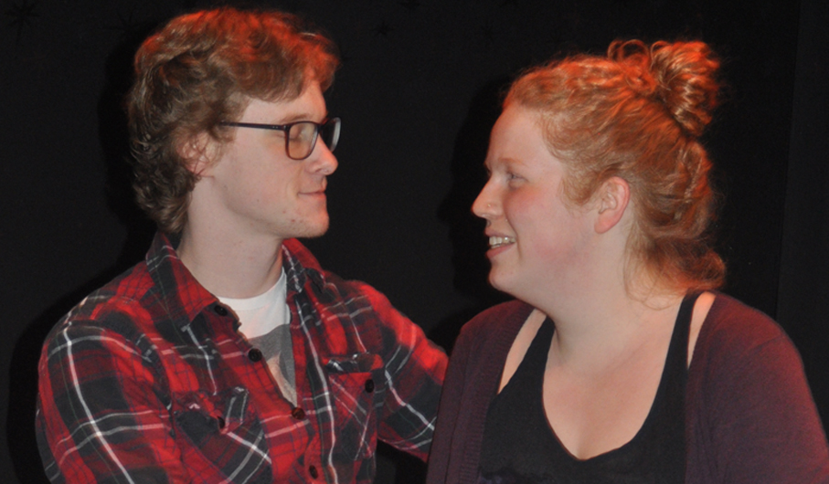 <p>A tender moment – Roland (Riley Blakely) and Marianne (Fiona Dodsworth) share an intimate moment during Shatterbox Theatre’s debut performance, Constellations, which will hit the Regent Theatre stage this Friday through Sunday. The actors deliver an emotional roller coaster over 36 scenes. (Adam Bramburger/Gazette staff)</p>
