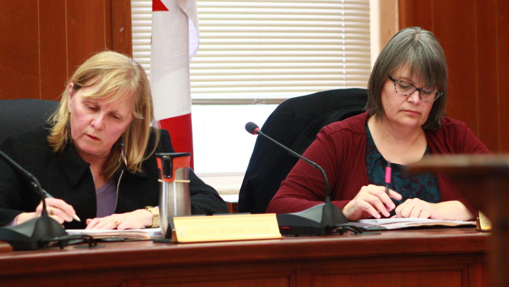 <p>New Community and Economic Development Commission chair Christine Winiarz Searle, and vice chair Lynn Sullivan. (Chad Ibbotson/Gazette staff)</p>
