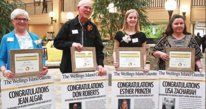 <p>Giving back &#8211; Jean Algar, Don Roberts, Esther Prinzen, and Lisa Zachariah were the 2017 winners of the Wellings of Picton PEC Volunteer Recognition Awards. Nominations are now open in four categories for 2018. (Jason Parks/Gazette staff)</p>
