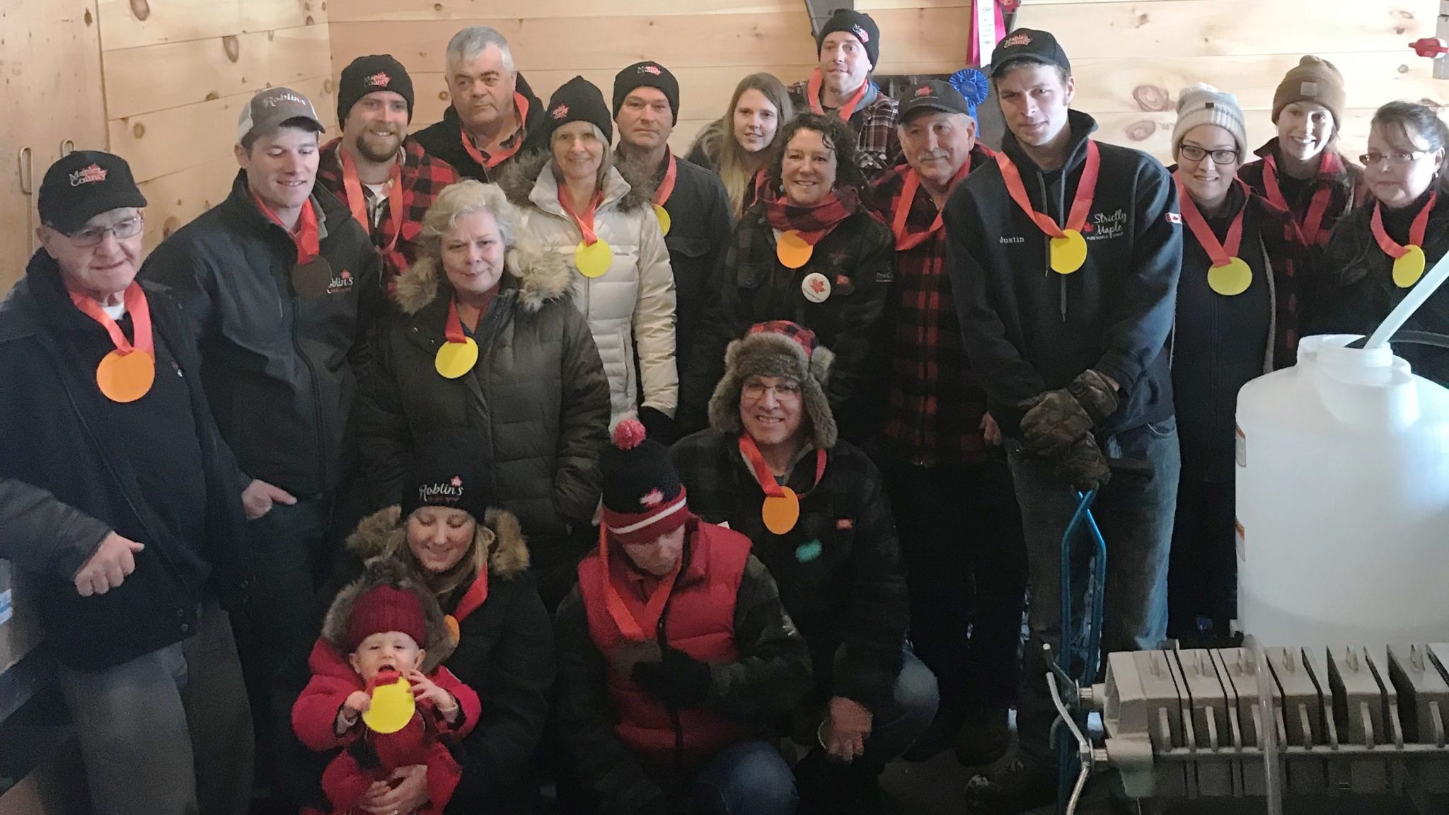 <p>Producers from across the county gathered at Roblin Maple Syrup last week to announce the 17th annual Maple in the County. (Submitted photo)</p>
