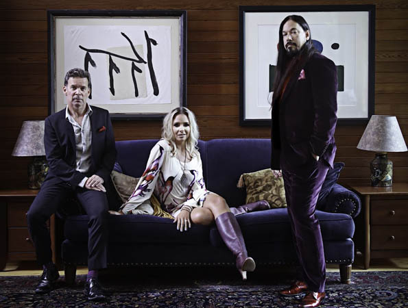 <p>Music at work – Emily Fennell worked with Gord Sinclair, left, and Rob Baker of The Tragically Hip on her latest Miss Emily album. She’ll perform some of the music at County Pop Saturday. (Submitted photo)</p>
