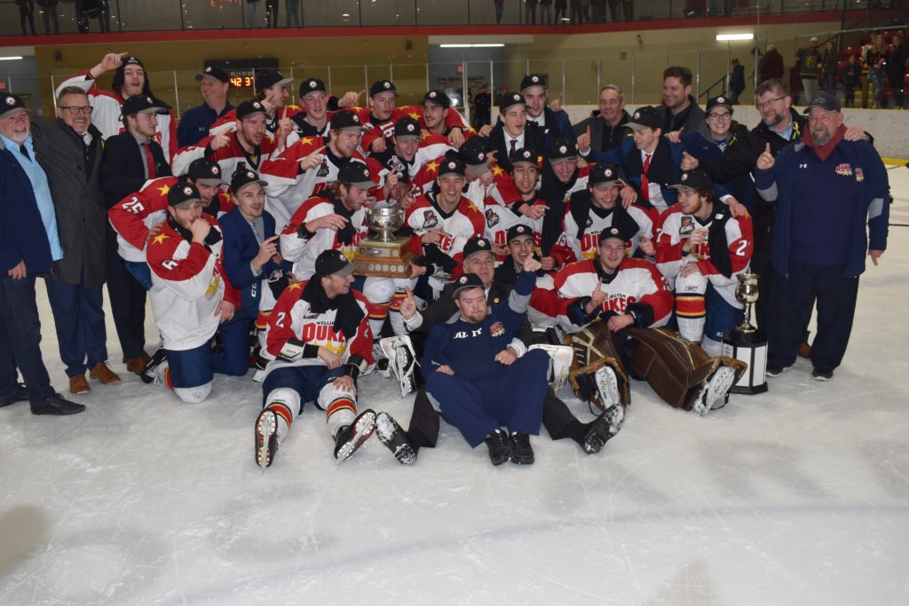 <p>CHAMPIONS- The Wellington Dukes organization strikes a 2018 Buckland Cup Championship pose following their series win over the Georgetown Raiders. (Jason Parks/Gazette Staff)</p>
