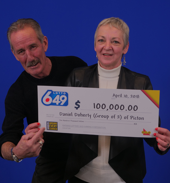 <p> Picton residents Daniel Doherty and Linda Crosby won $100,000 in the March 31 Lotto 6/49 draw after buying their ticket at Mac’s on Paul Street. There were 25 $100,000 awarded. (Submitted photo)</p>
