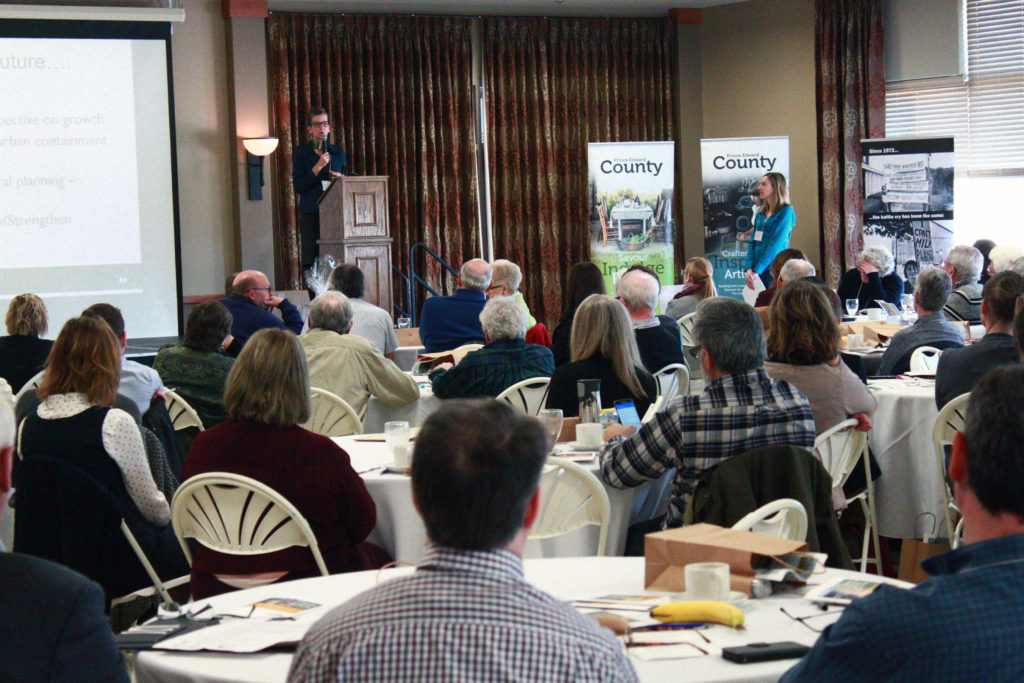 <p>British Columbia Agricultural Land Commission CEO Kim Grout was the keynote speaker at the Farmland Forum. She spoke at the Wellington and District Community Centre on Thursday, April 5. (Chad Ibbotson/Gazette staff)</p>
