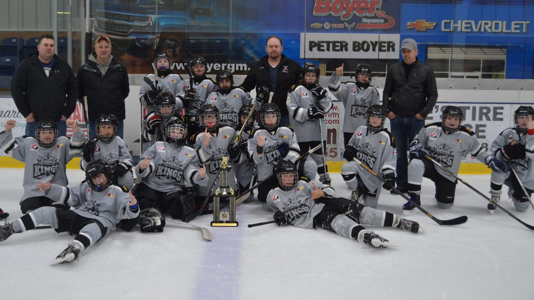 <p>FOR EVERY KING, A CROWN- The AtoMc Silver Prince Edward County Kings captured the 2018 Inter-Community Hockey League B Playoff Championship earlier this spring with a 3-2 win over the Napanee Stars 3. (Submitted Photo)</p>
