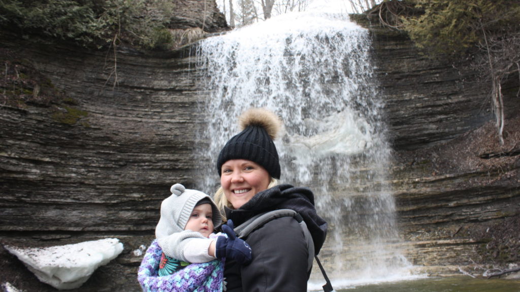 <p>CHASING WATERFALLS- Zoey Dawson and mom Anna Dawson’s at Jackson’s Falls during the 2018 Rotary Club of Picton Waterfalls Tour. (Jason Parks/Gazette Staff)</p>

