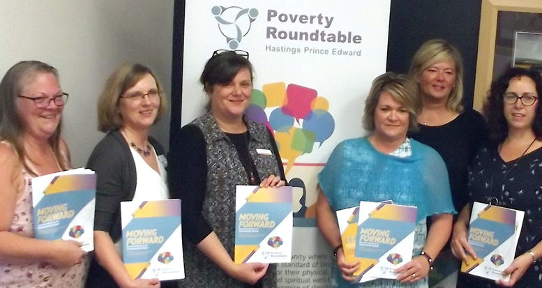 <p>Action plan -Stakeholders, from left: Tami Downes, Ruth Ingersoll, Christine Durant, Christanne Lewis, Brandi Hodge, and Deirdre McDade attended the presentation of the Community Action Plan for Poverty Reduction Tuesday at the Community Development Council of Quinte’s Belleville office. (Terry McNamee/For The Gazette)</p>
