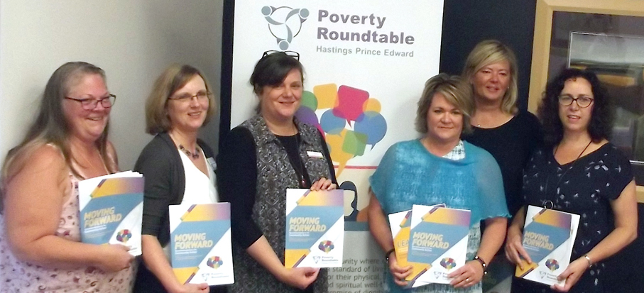 <p>Action plan -Stakeholders, from left: Tami Downes, Ruth Ingersoll, Christine Durant, Christanne Lewis, Brandi Hodge, and Deirdre McDade attended the presentation of the Community Action Plan for Poverty Reduction Tuesday at the Community Development Council of Quinte’s Belleville office. (Terry McNamee/For The Gazette)</p>
