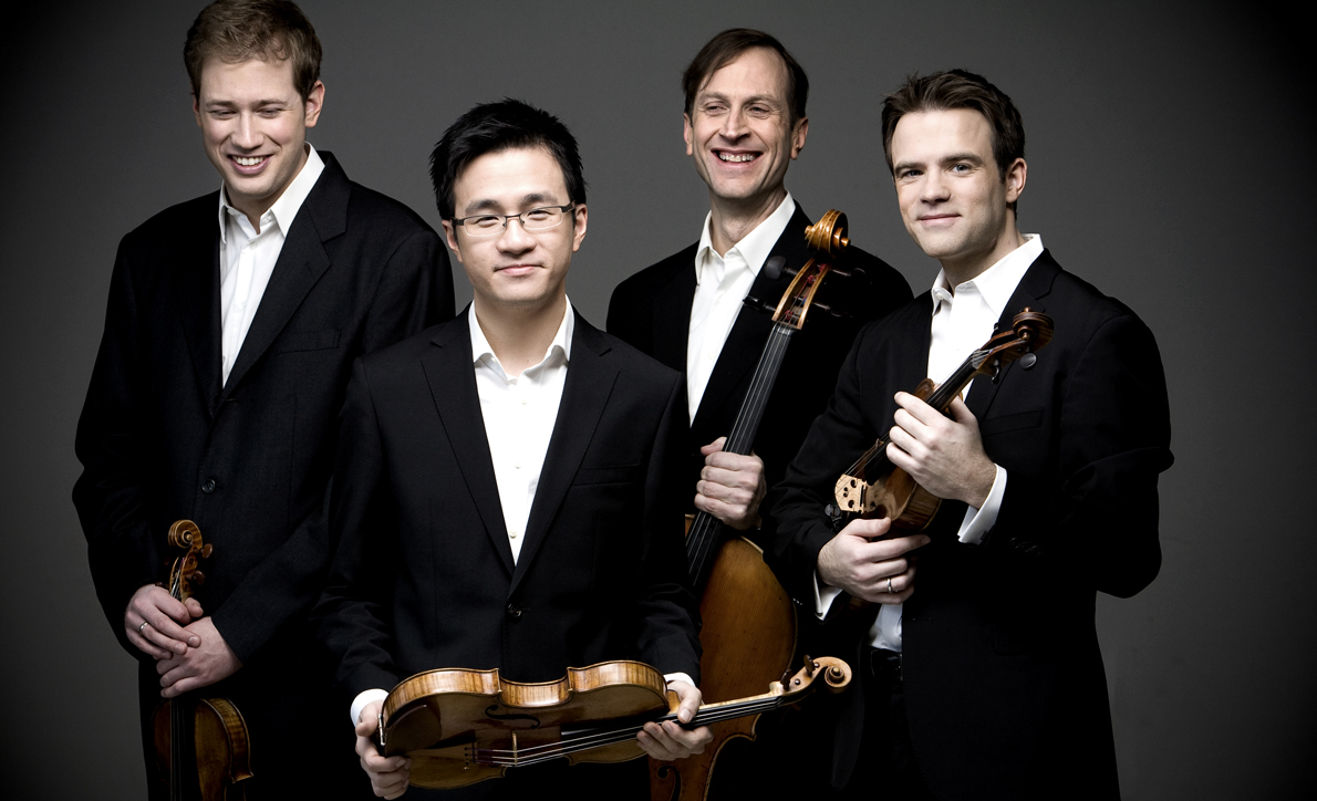 <p>Music makers – New Orford String Quartet members, from left: Jonathan Crow, Andrew Wan, Brian Manker, and Eric Nowlin were in Prince Edward County recently to perform and to announce the 2018 lineup for this September’s Prince Edward County Chamber Music Festival. (Alain Lefort photo)</p>
