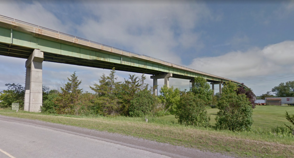<p>The Skyway Bridge that connects Prince Edward County to Hastings County. (Google image)</p>
