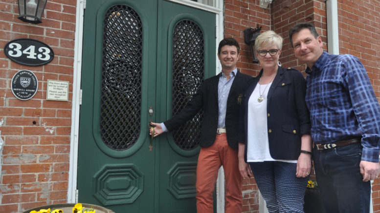 <p>New ownership -Jordan Martin, left is poised to take on running the Merrill Inn, a boutique hotel in a historic 1878 Main Street building from Amy and Edward Shubert, its owners for the past 17 years. Martin will continue to operate the building as a hotel and he has plans to build on its success. (Adam Bramburger/Gazette staff)</p>
