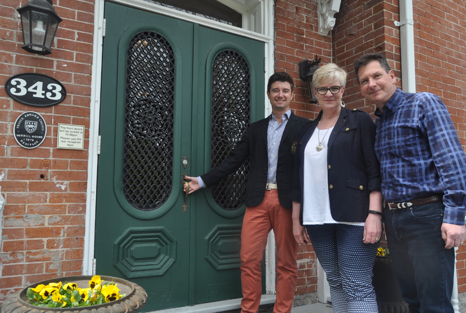 <p>New ownership -Jordan Martin, left is poised to take on running the Merrill Inn, a boutique hotel in a historic 1878 Main Street building from Amy and Edward Shubert, its owners for the past 17 years. Martin will continue to operate the building as a hotel and he has plans to build on its success. (Adam Bramburger/Gazette staff)</p>
