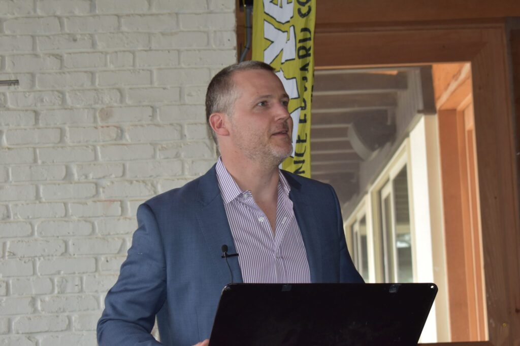 <p>A FRESH FACE- Incoming artistic director Graham Abbey announced the lineup for Festival Players 2018 summer season on Friday afternoon. (Jason Parks/Gazette Staff)</p>
