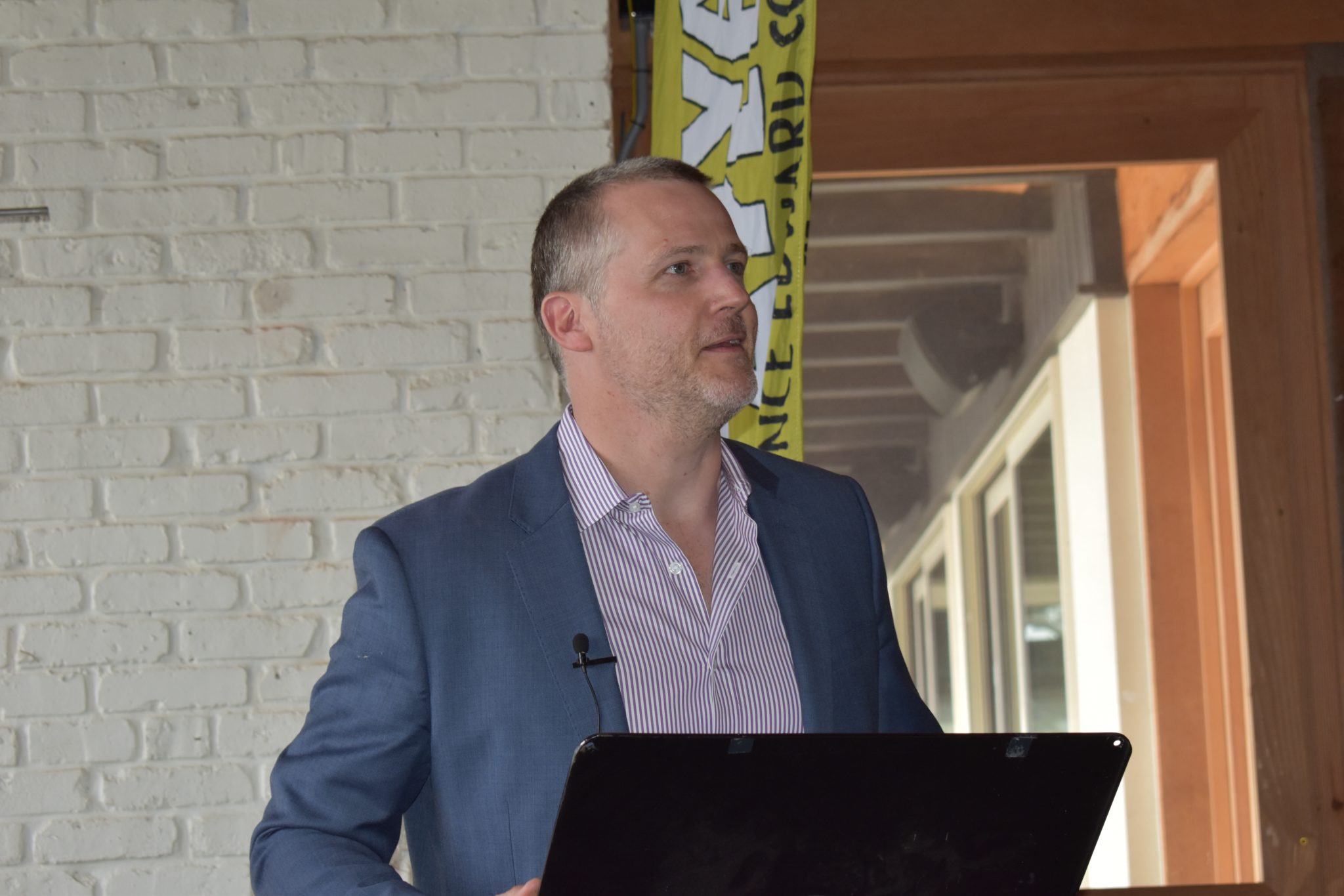 <p>A FRESH FACE- Incoming artistic director Graham Abbey announced the lineup for Festival Players 2018 summer season on Friday afternoon. (Jason Parks/Gazette Staff)</p>
