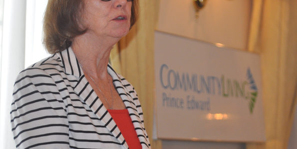 <p>Promoting inclusivity -Acting Mayor Dianne O’Brien officially declares May Community Living Month during the fourth annual CLPE Mayor’s Breakfast Tuesday morning. (Adam Bramburger/Gazette staff)</p>
