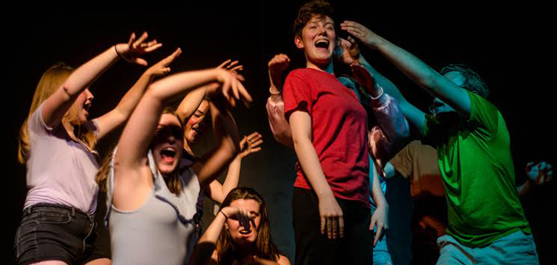 <p>In the spotlight – PECI Provers improv team member Julie Scott appeared to be the centre of attention during this scene at the Toast and Jam invitational tournament Thursday evening. (Mihal Zada photo)</p>
