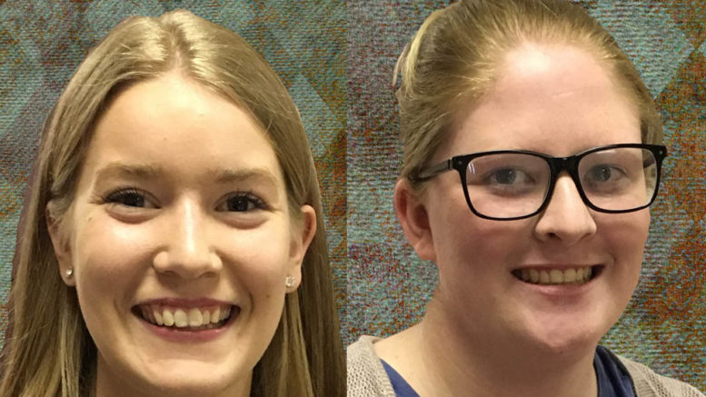 <p>Scholarship winners, from left, Brooke Roche and Sarah Young. (Submitted photo)</p>
