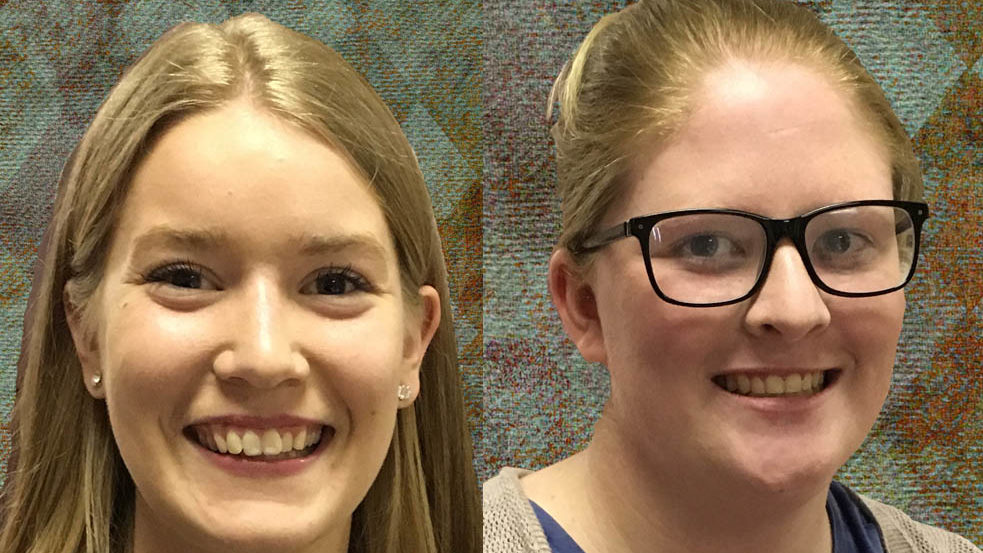 <p>Scholarship winners, from left, Brooke Roche and Sarah Young. (Submitted photo)</p>
