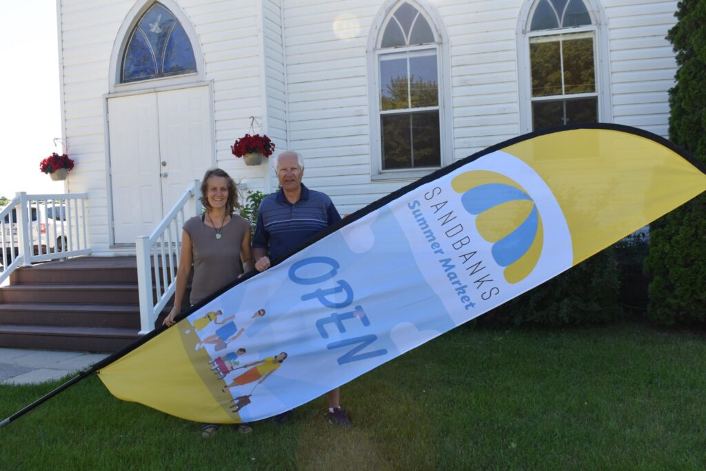<p>OPEN SEASON- Sandbanks Summer Market organizer Angela Bakker and West Lake Community Church Pastor Brent Babcock. The summer market is set to open at the church on Friday, June 29, operating from 2 p.m. to 8 p.m. (Jason Parks/Gazette Staff)</p>
