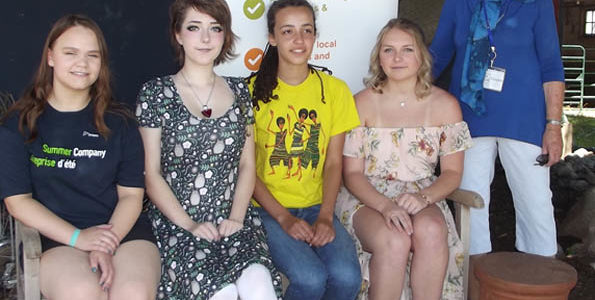 <p>Summer showcase – Four students involved in the Summer Company program were at The Local Store  last week Pictured from left are Payton Cherneskie, 17, of Deseronto; Mackenzie McGuire, 18, of Belleville;  Adey Singer, 15, of Belleville; and  Anna Grace Murphy, 18. of Napanee. Elizabeth Bygrave, right, is from The Local Store.. (Terry McNamee/For The Gazette)</p>
