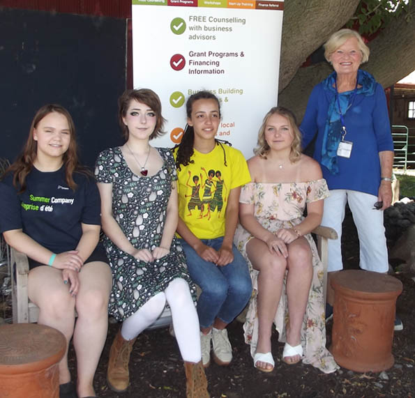 <p>Summer showcase – Four students involved in the Summer Company program were at The Local Store  last week Pictured from left are Payton Cherneskie, 17, of Deseronto; Mackenzie McGuire, 18, of Belleville;  Adey Singer, 15, of Belleville; and  Anna Grace Murphy, 18. of Napanee. Elizabeth Bygrave, right, is from The Local Store.. (Terry McNamee/For The Gazette)</p>

