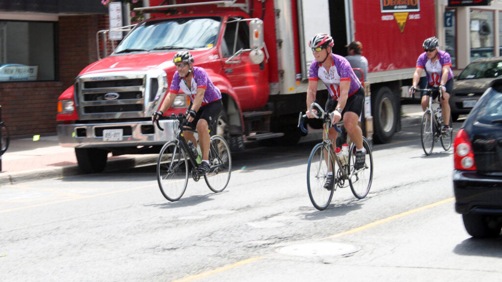 <p>Cyclists tour through Picton. (Chad Ibbotson/Gazette file photo)</p>
