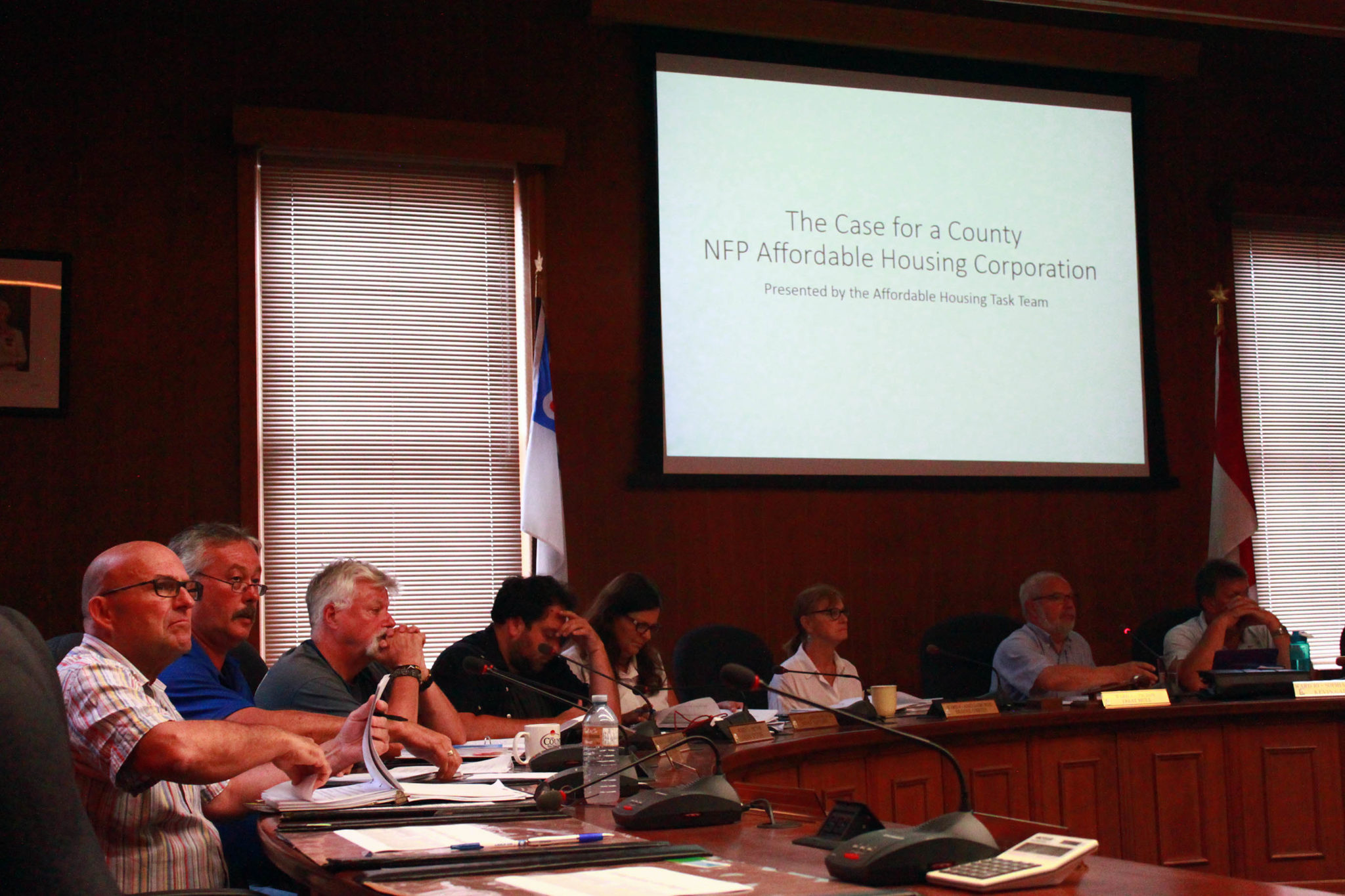 <p>Councillors hear about a new concept for affordable housing creation earlier this year.  (Chad Ibbotson/Gazette file photo)</p>
