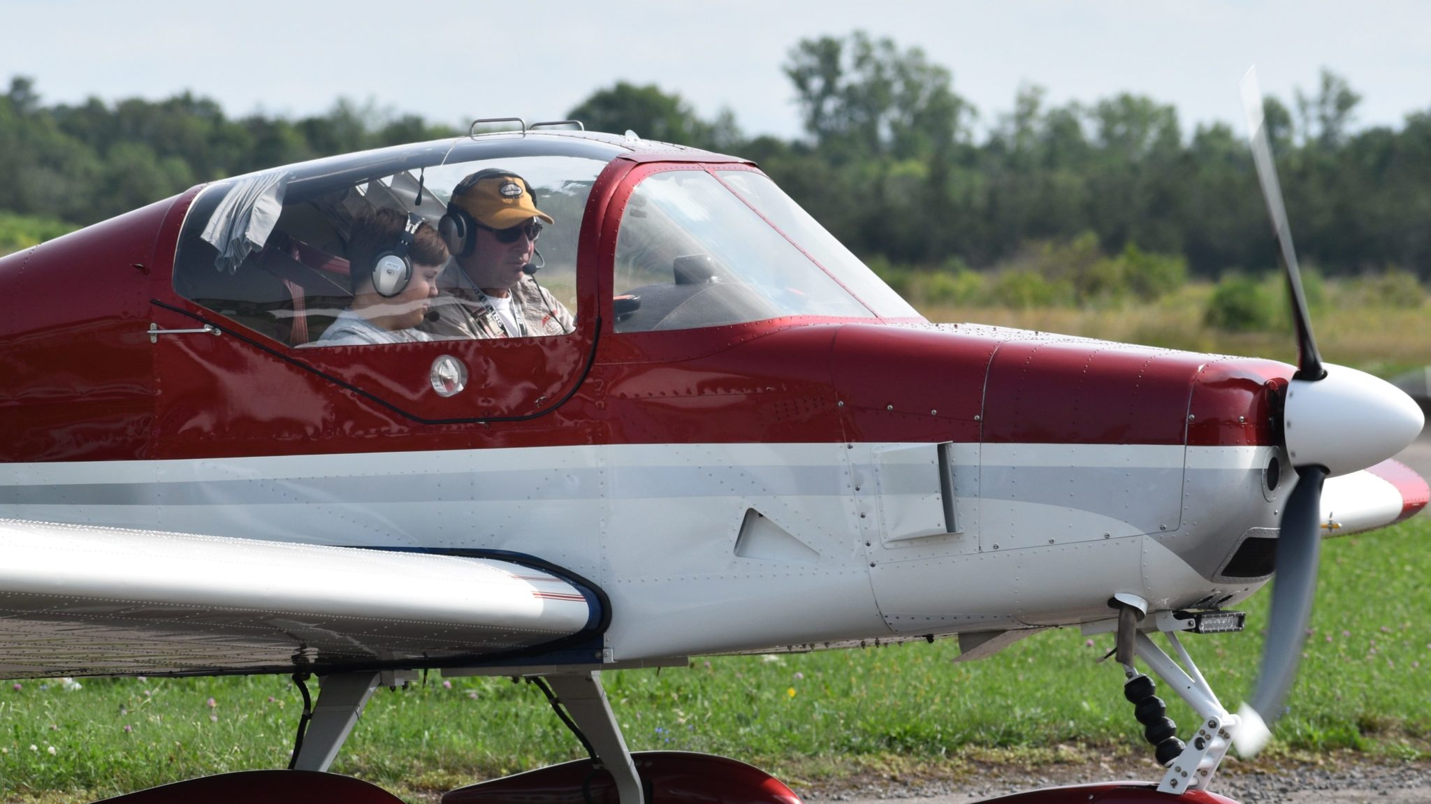 <p>UP, UP AND AWAY- Local pilot Jeff Douglass prepares to take a COPA for Kids participant into the wild blue yonder Saturday morning. (Jason Parks/Gazette Staff)</p>
