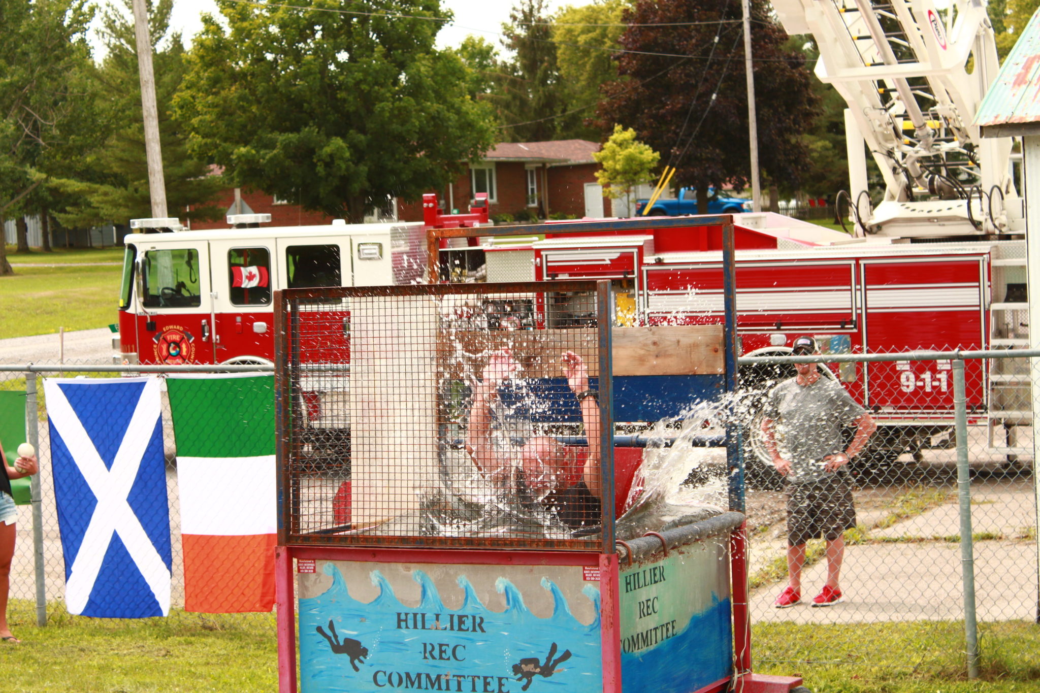 <p>Hillier councillor Steve Graham gets dunked. (Chad Ibbotson/Gazette staff)</p>
